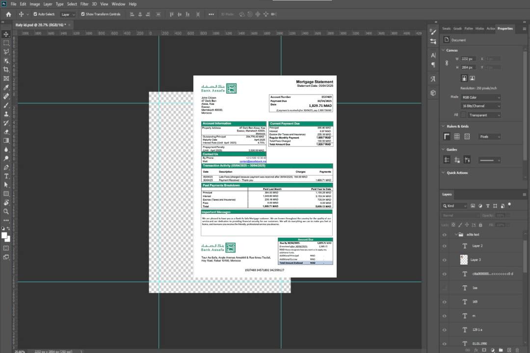 Maroc Bank As, modèle de relevé hypothécaire Safa Word et PDF template Maroc Bank As, modèle de relevé hypothécaire Safa Word et PDF template